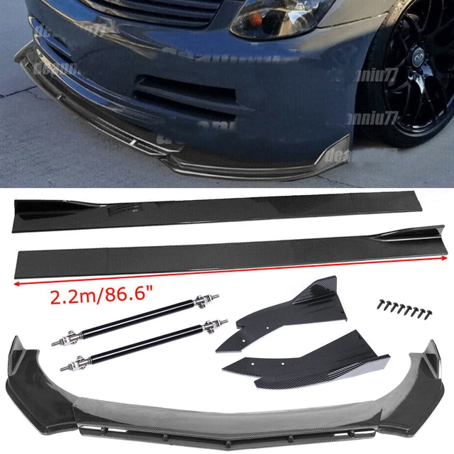 Carbon Fiber Front Bumper Lip Side Skirt Strut Rods For Infiniti G35 G37