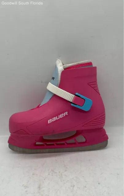 Bauer Girls Lil Angel Pink Ratchet Buckle Ice Hockey Skates Size 19/20 US Y12/13