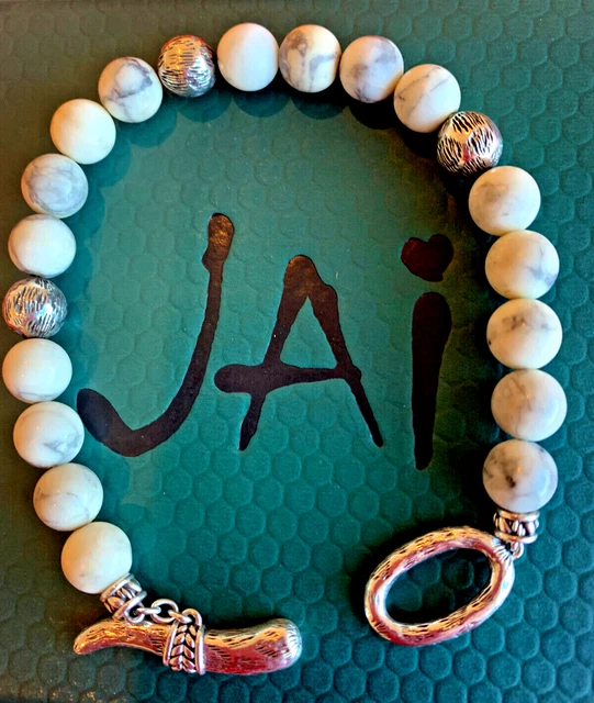 JOHN HARDY JAI White Tiger's Eye Holite Gem Sterling Toggle Bracelet