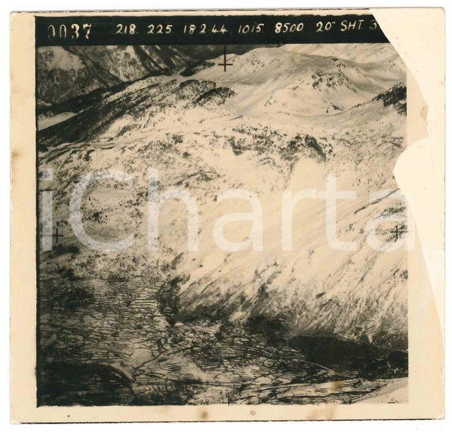 Febbraio 1944 WW2 ITALIA - ALPI - Fotografia AEREA militare 14x14 cm (20)