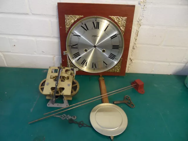 Vintage Highlands Movement, Pendulum, Dial, Chime Bar & Key Complete for Parts