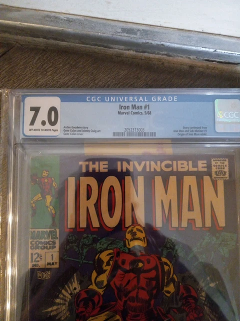 Invincible Iron Man 1 (1968) Origin Retold CGC 7.0 WHITE pages 2