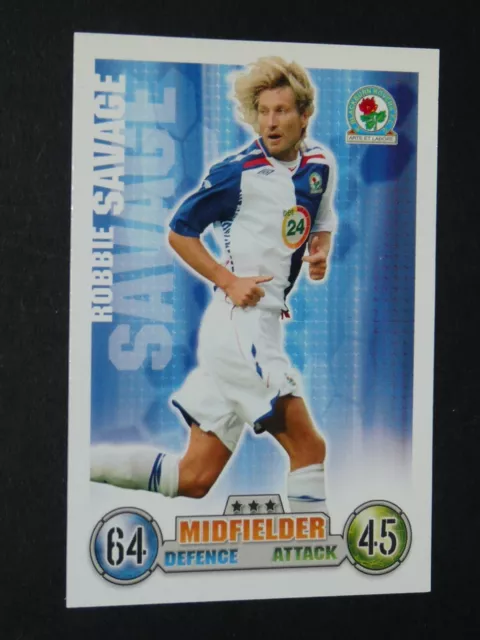 Robbie Savage Blackburn Rovers Topps Card Premier League Football 2007-2008