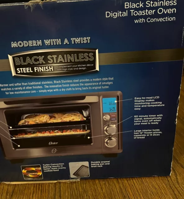 Oster 6-Slice Countertop Turbo Convection Toaster Oven, Stainless Steel 