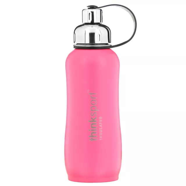 Think Thinksport Insulated Sports Bottle Dark Pink 25 oz 750 ml B Corp, BPA-Free