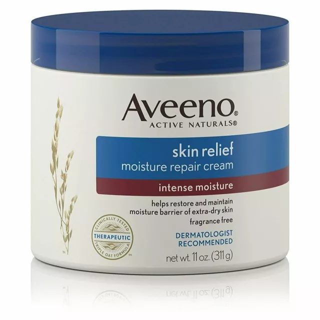 Aveeno Skin Relief Intense Moisture Repair Cream with Triple Oat 11 oz Pack of 2