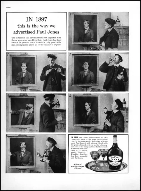 1938 Paul Jones Whiskie 1897 ad parody portraits vintage photo print ad L31