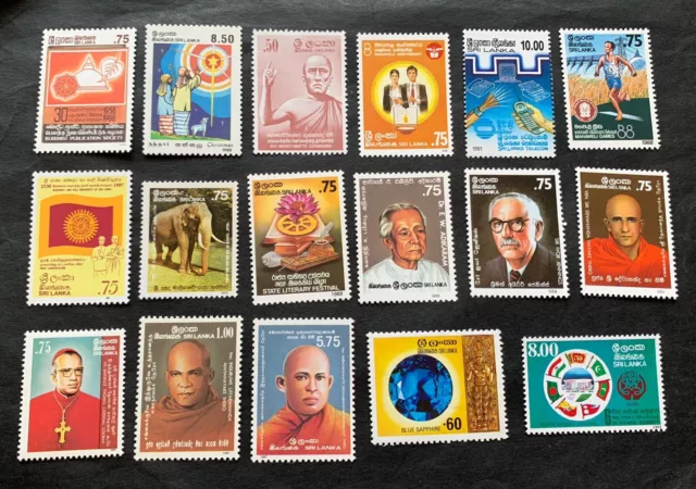 Sri Lanka - 17 mint and mint hinged stamps