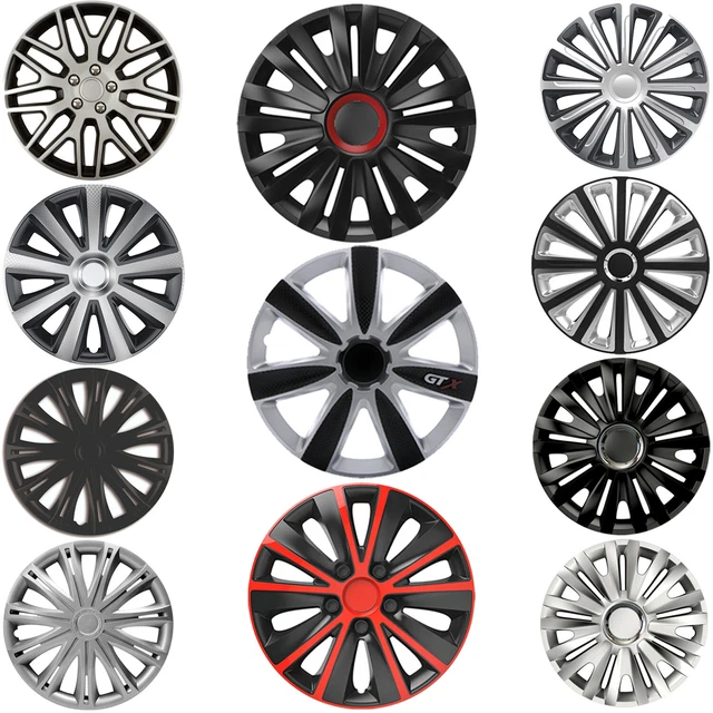 Set di 4 copripneumatici ruote tutte le dimensioni copripneumatici mozzo tappi centrali coperture in plastica ricambi auto Regno Unito