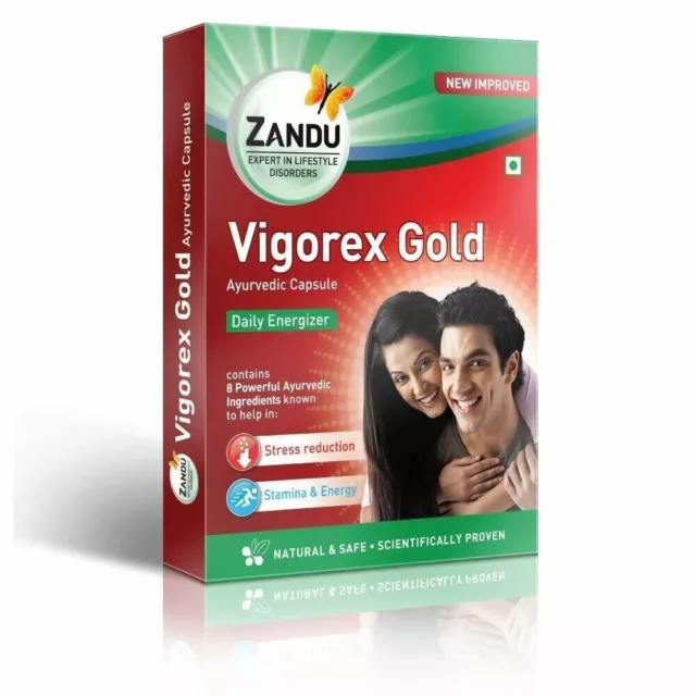 Zandu Vigorex Gold Ayurvedic Daily Energizer 12 Capsules - Expédition rapide