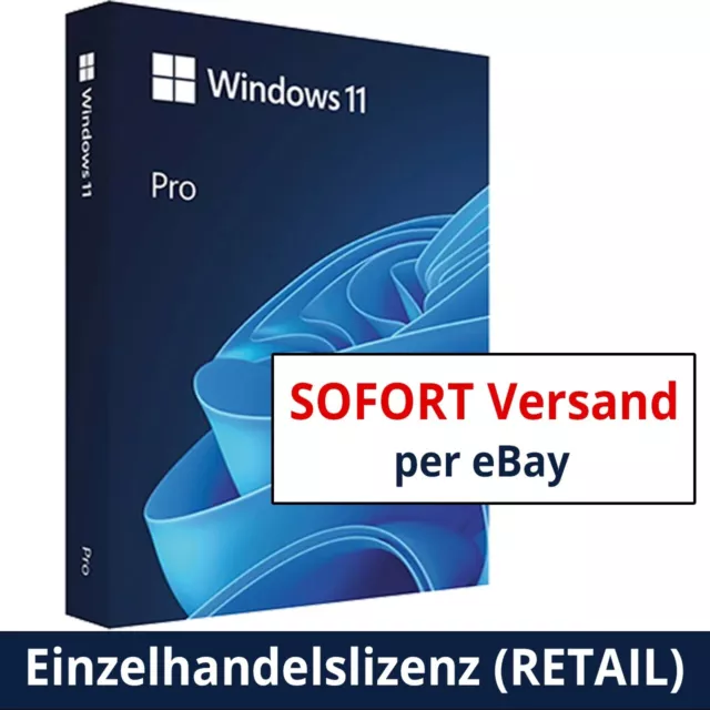 Microsoft Windows 11 Professional Pro Vollversion | RETAIL Lizenz | 24/7 Versand