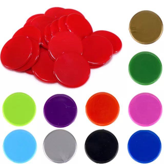  Plastic Counters: Blue Color Gaming Tokens (Hard Colored  Plastic Coins, Markers and Discs for Bingo Chips, Tiddly Winks, Checkers,  and Other Board Game Playing Pieces)