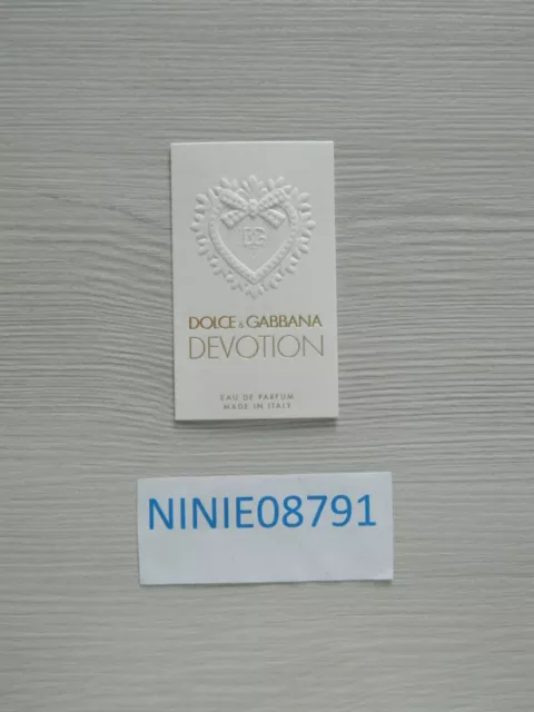 NEUF Carte a Parfumer DEVOTION Dolce & Gabbana PERFUME DEVOTION Card Fragrance