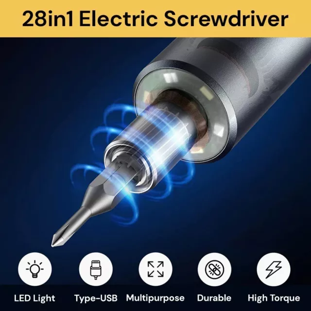 Electric Power Screwdriver Cordless Magnetic Screw Driver Kit Precision Bit Set 2