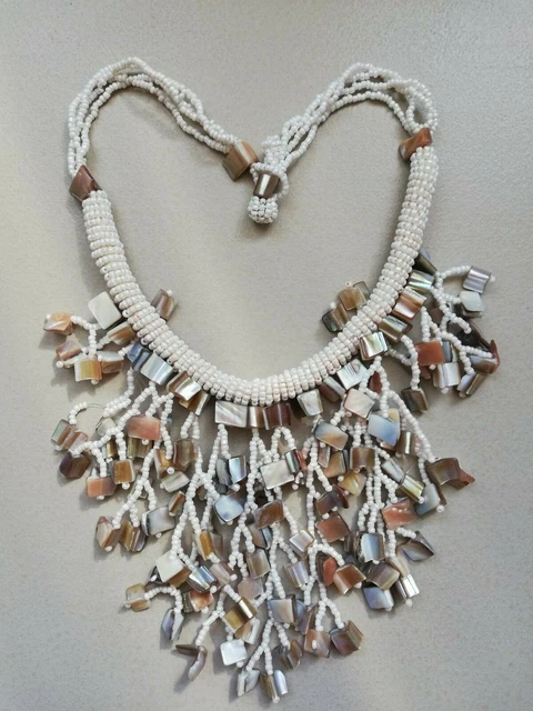 Collier Plastron Vintage Strass Cascade - Métal Doré - Occasion Bon État