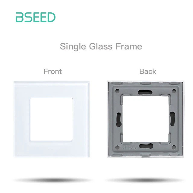 Wall Glass Frame DIY Parts For Light Switch Sockets Metal Plate Crystal Panel