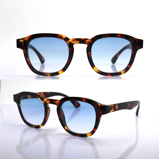 DESIGN - Occhiali da sole slim in metallo tartarugati con lenti marroni