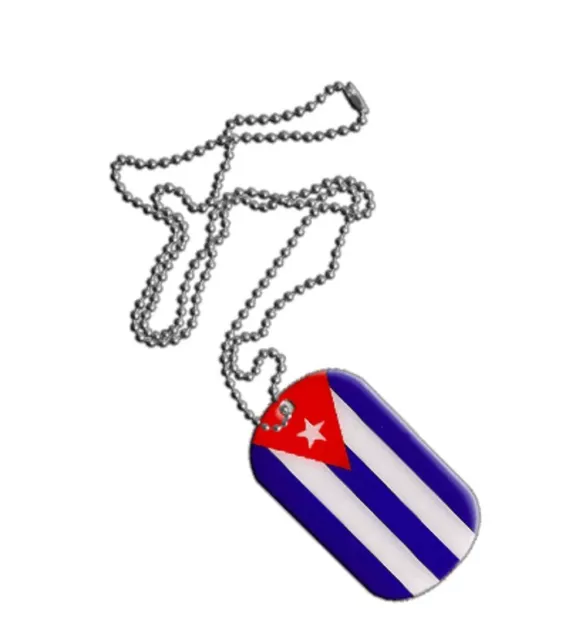 Dog Tag Fahne Flagge Kuba DogTag 3x5cm Kette mit Anhänger