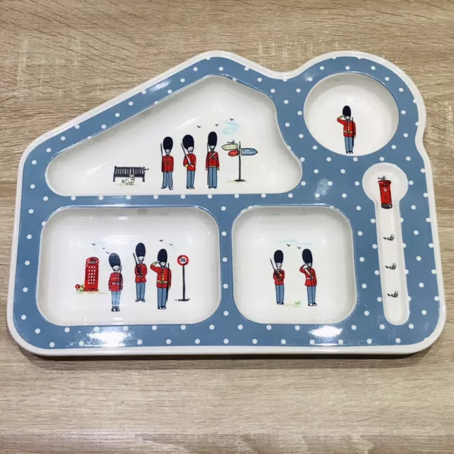 Cath Kidston Kinder London Guards Melamin geschnitten Lebensmittelteller Tablett blau