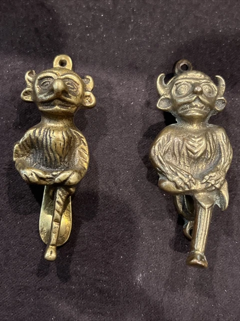 2 Vintage Brass Gargoyle Lincoln Imp Door Knockers