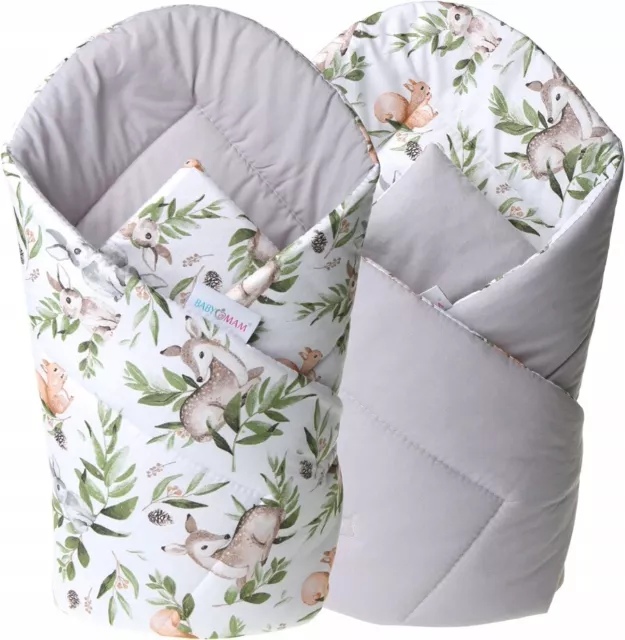 Baby Swaddle Wrap Newborn Bedding Blanket Cotton GREY/ Green Glade