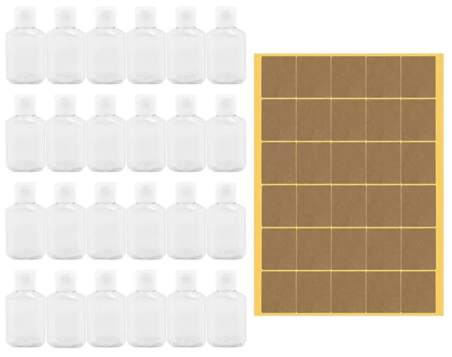 Cornucopia 2-Ounce Plastic Squeeze Bottles (24-Pack); Empty Flip Cap Purse-Si...