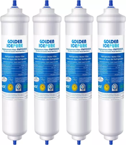 GOLDEN ICEPURE Water Filter Refrigerator Replacement for 4 Count (Pack of 1)