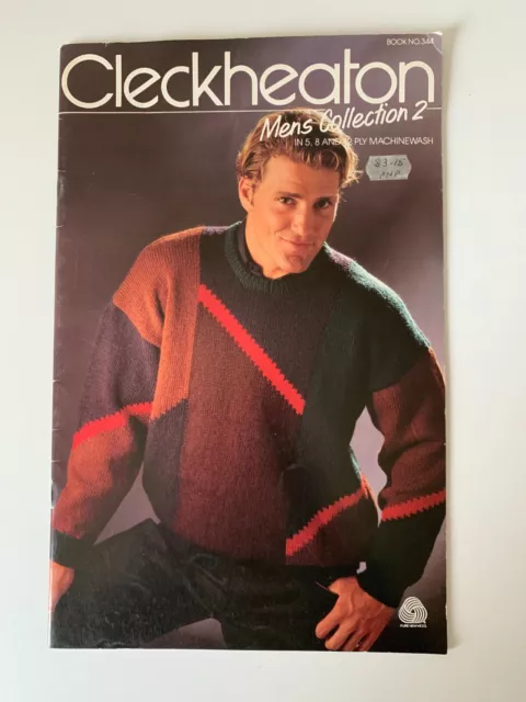 Vintage Cleckheaton Knitting Pattern Book No 344 Mens Collection 2 Jumpers