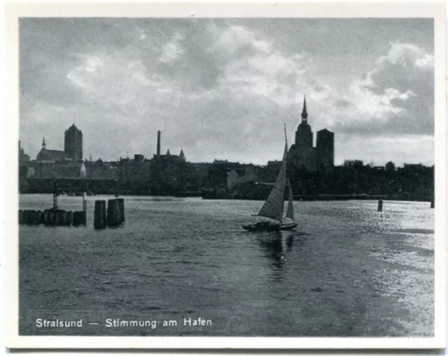 Kauffoto STRALSUND Stimmung am Hafen Segler 30er