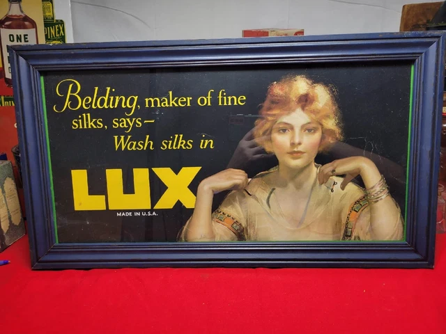 Antique Lux Soap Framed Trolley Sign Advertising