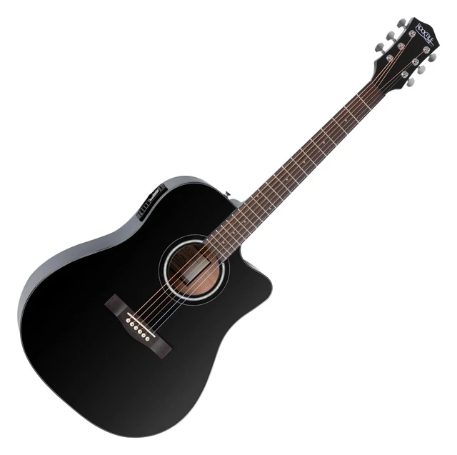 Guitare Classique Electro Acoustique Dreadnought 6 Corde EQ Pickup 3 Bandes Noir