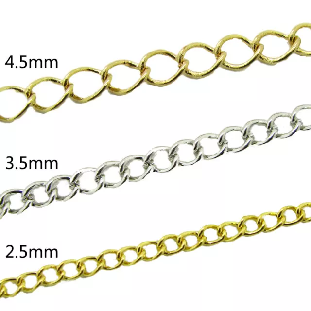 2.5/3.5/4.5mm Metal Chain For DIY Necklace Open Link Chain Jewelry Making Access