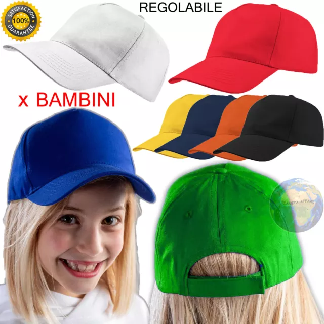 CAPPELLO da BAMBINI Scuola GITA Grest CENTRI ESTIVI Cappellino BIMBO Baseball