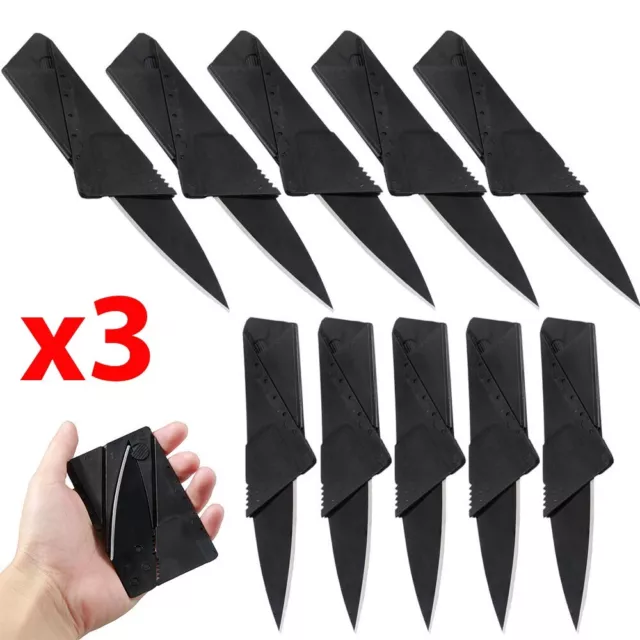 x3 Lot Credit Card Thin Knives Cardsharp Wallet Folding Pocket Micro Knife