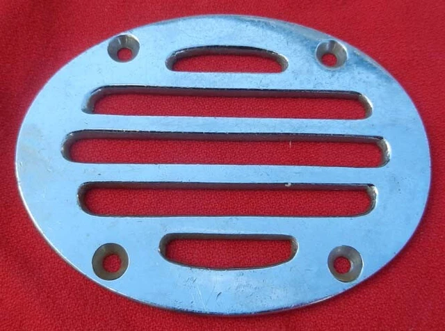 Vintage Small Chrome Plated Brass 4 x 3 Grille - Nautical Plumbing Automotive ?