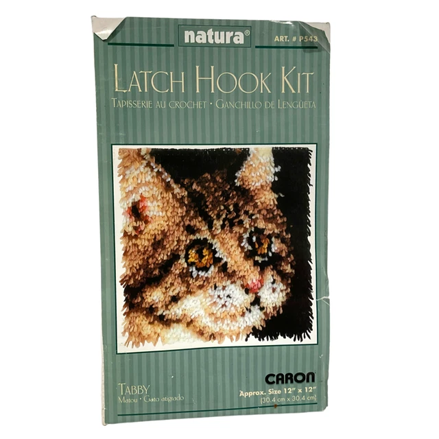 Kit de gancho de pestillo para gato de colección Tabby Natura Caron #P543 12"" cuadrado hecho en EE. UU. nuevo sellado
