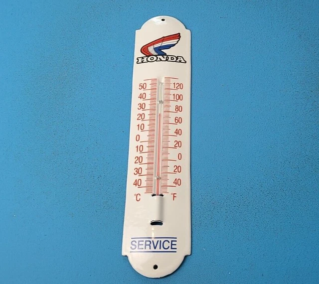 Vintage Honda Porcelain Gas Service Station Automobile Ad Sign Thermometer