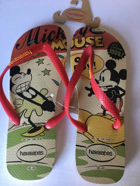 Havaianas Disney Mickey Mouse Flip Flops  Men’s Size USA 13 EUR 47/48 New