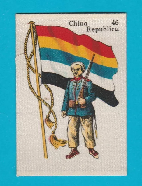Silk ' Flag With Soldier ' - China - La Favorita (Canary Islands) - 1915