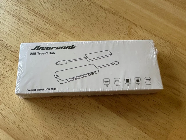 New Hiearcool USB-C Hub HDMI 4K, USB-C, USB 3, SD Card Reader, for MacBook