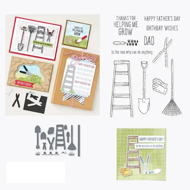 Workmen Tools Gardening Garden Sentiment New Silicon Seal Card Making Stamps