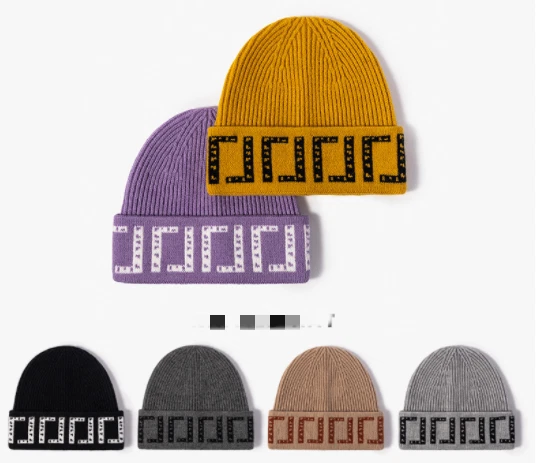new  winter hat Women Men Knitted Hat Warm Wool Soft Trendy Embroidery cap C