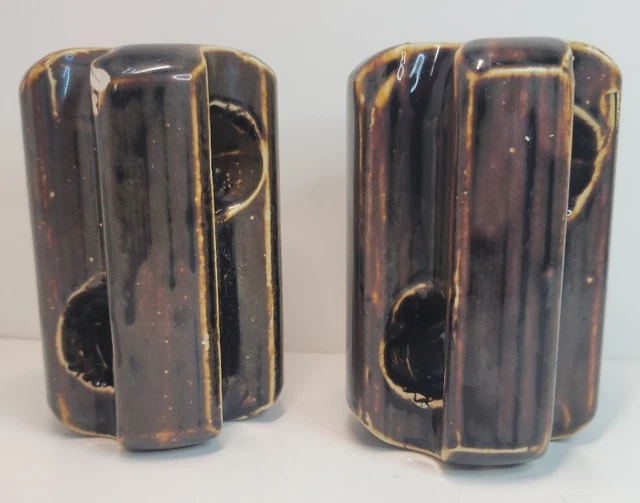 Vintage Brown Ceramic High Voltage Power Line Insulator Lot Garden Decoration
