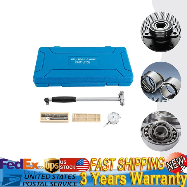 Portable Engine Cylinder Bore Dial Indicator Measuring Gauge Complete Kit 0.01mm