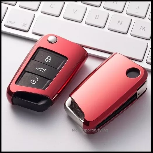 Chrome Red Key Cover Case For Vauxhall Corsa F Crossland x