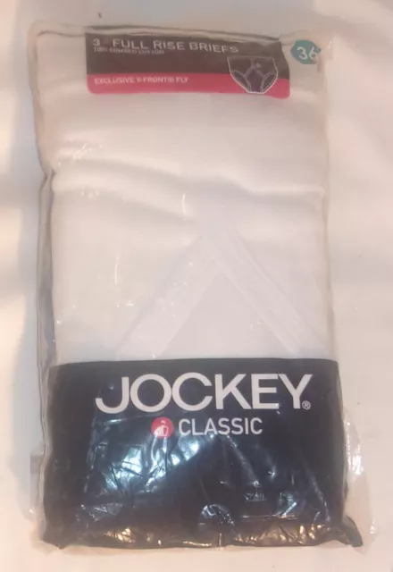 Vintage Jockey Classic Full Rise Briefs Y-Front Underwear 3 Pack Size 36 New