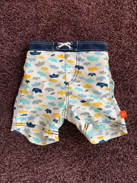 Badeshort, Schwimmshort, Badehose mit integrierter Schwimmwindel in weiß mit Sch