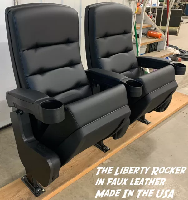 10 NEW MOVIE CINEMA Seats Home theater seating rocker Made in USA leather-ette