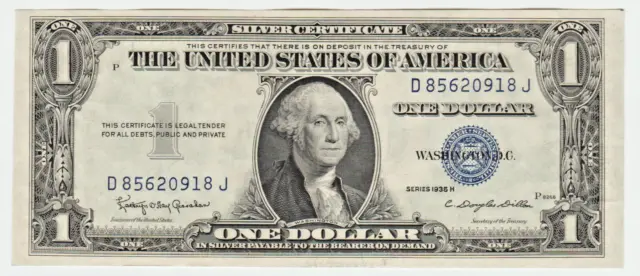 United States USA US AU/UNC Note $1 Dollar 1935 H Blue Seal Silver Certificate