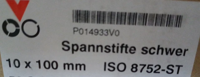 2 Stk.Spannstifte M10x100 Spannhülsen Hohlsplinte Spannhülse Schwere  Schwarz